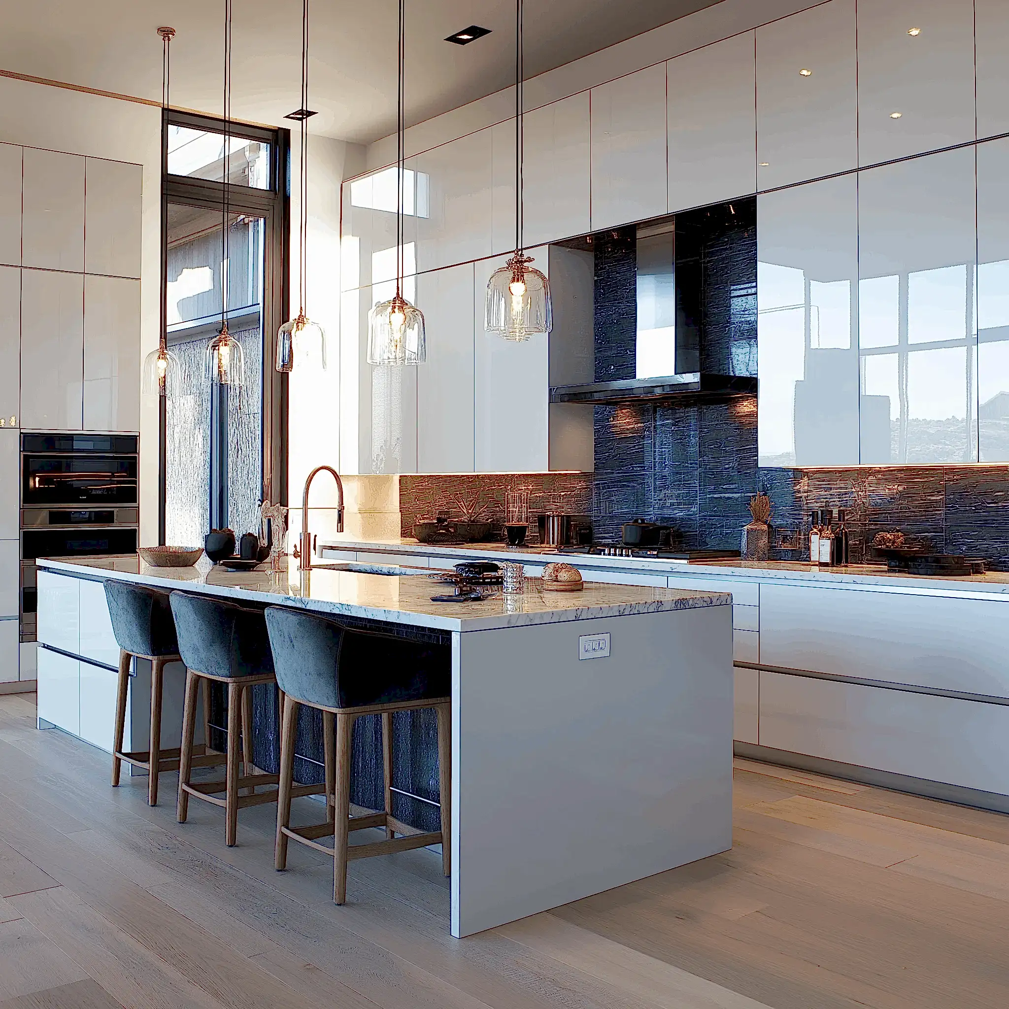 Bursa Uludor özel proje lake mutfak dolabı modelleri, modern ve minimalist beyaz lake mutfak tasarımı ile yüksek kalite standartlarında ev dekorasyonu.